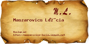Maszarovics Lúcia névjegykártya